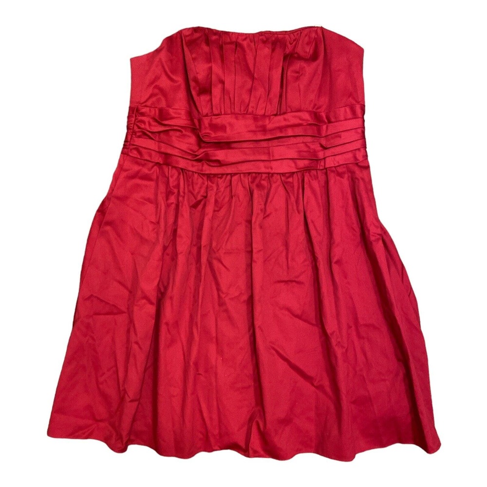 David's Bridal style 83312gx strapless knee length bridesmaid Dress Red 18 Plus‎